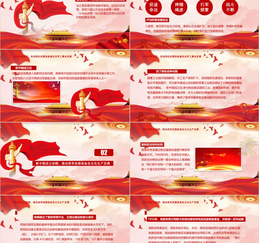 作为中国人民解放军历史贡献PPT模板范本第2张