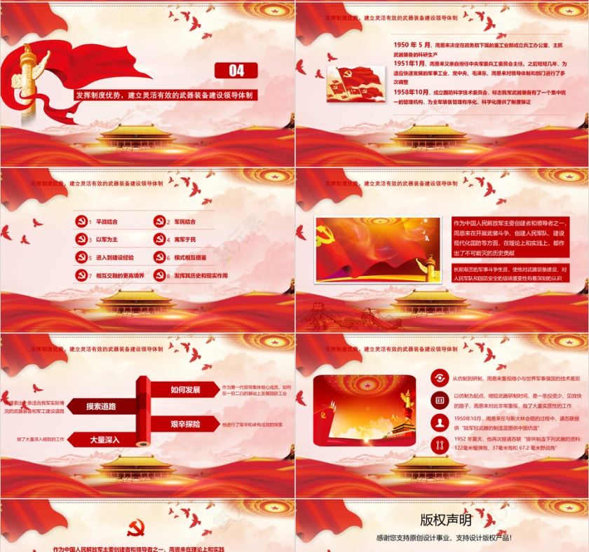 作为中国人民解放军历史贡献PPT模板范本第4张