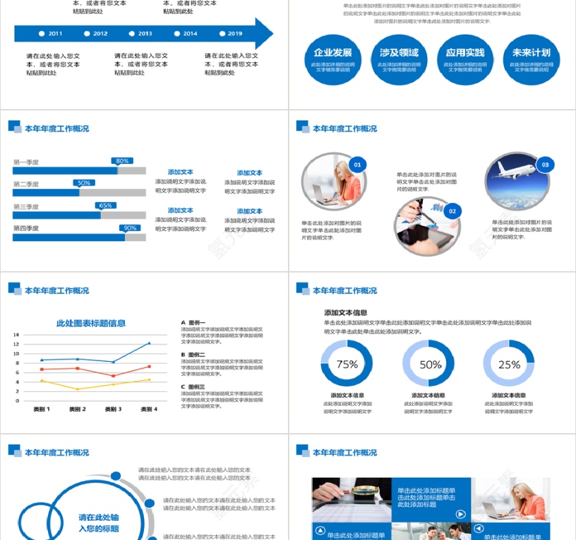 高端大气蓝色商务风工作总结汇报动态PPT模板第2张