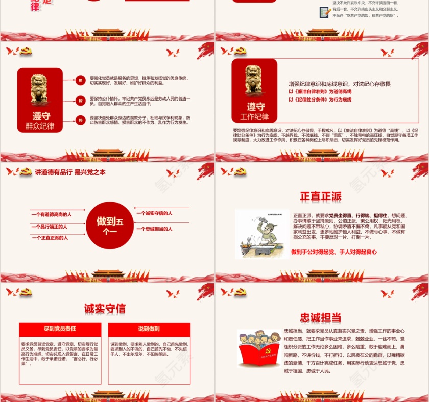 践行四讲四有做合格党员党建风入党培训PPT模板第3张