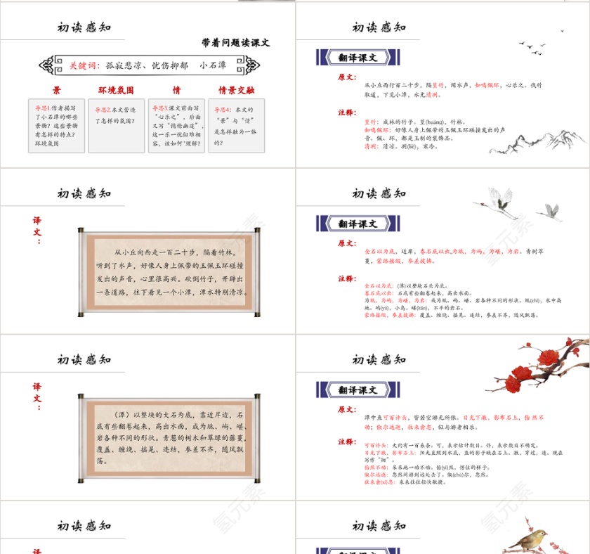 人教版八年级小石潭记语文课件PPT...第4张