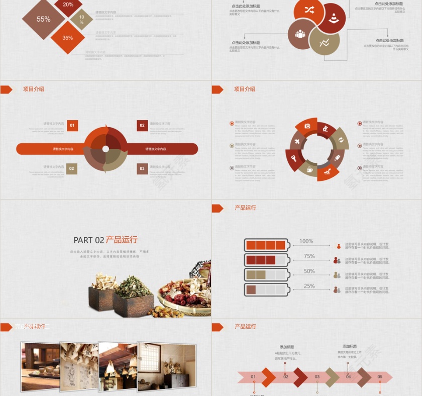 中医养生复古风商务通用宣传PPT模板第2张
