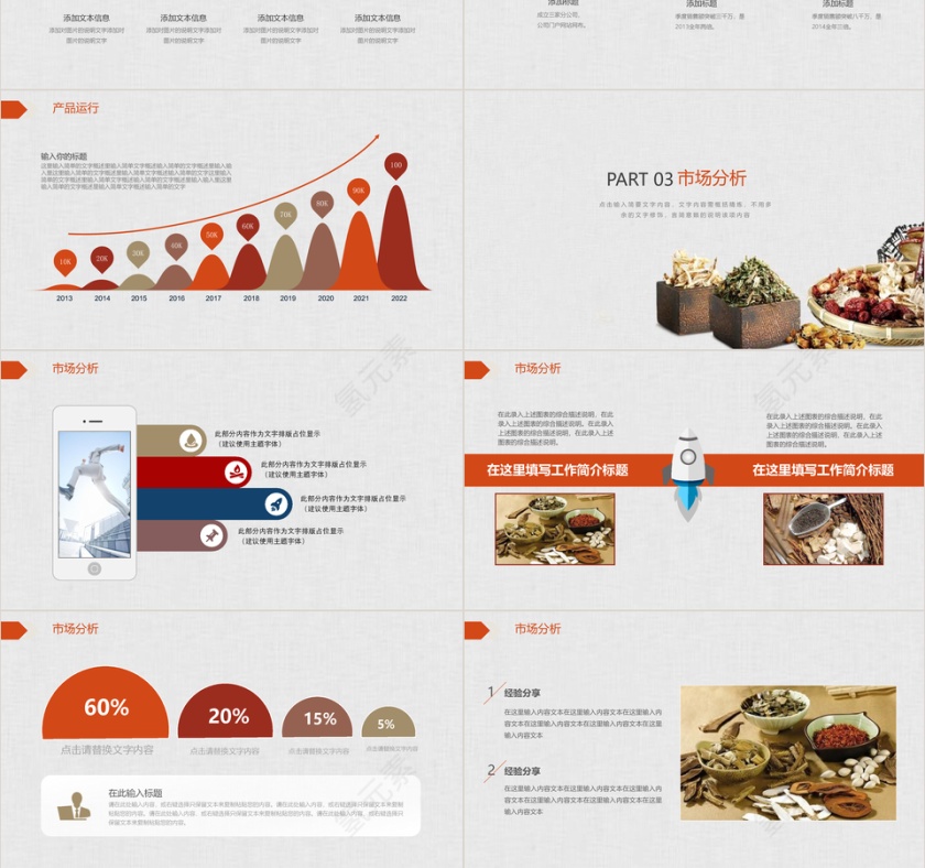 中医养生复古风商务通用宣传PPT模板第3张