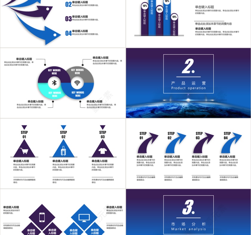 蓝色渐变高端融资商业计划书PPT模板第2张