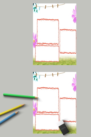 卡通中小学生手抄报小报模板